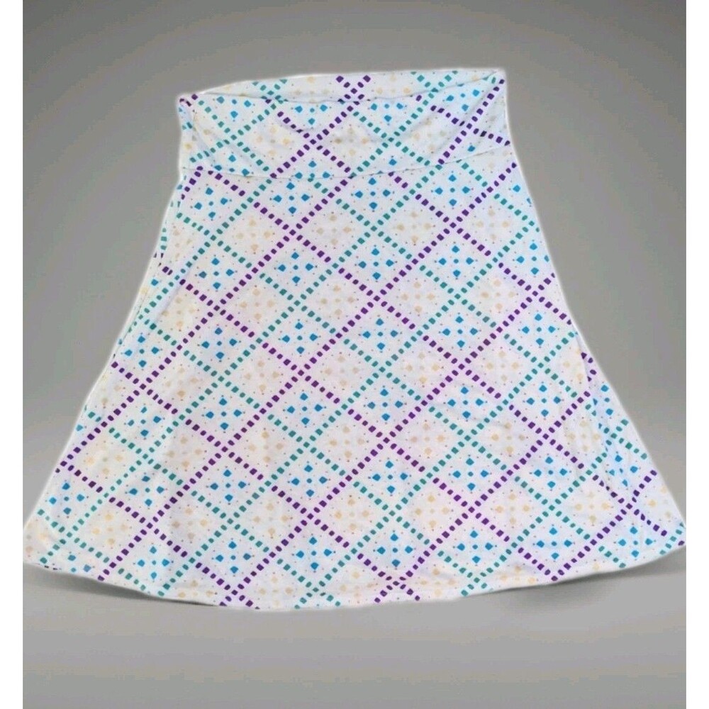 LuLaRoe Maxi Skirt Women's Size 2XL Long Unlined Pull On White Geometric